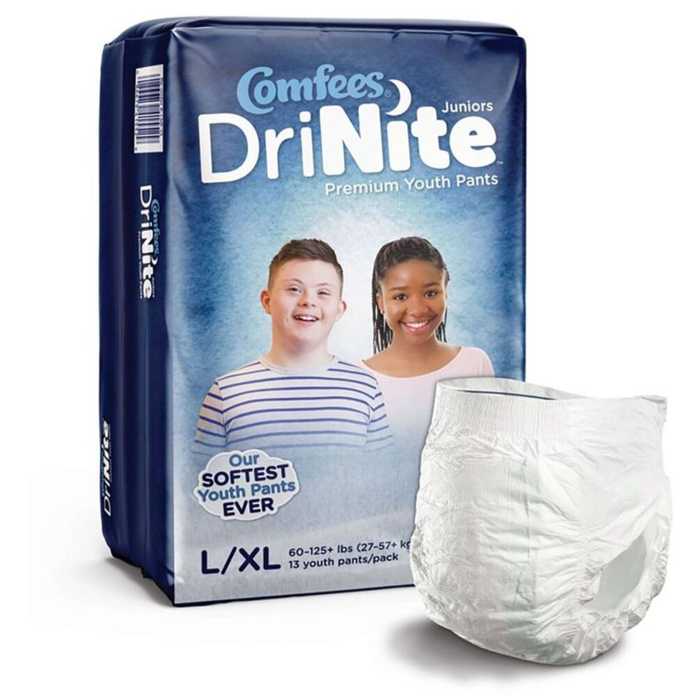DriNite Juniors Youth Absorbent Underwear Large / X-Large 52 Count Box